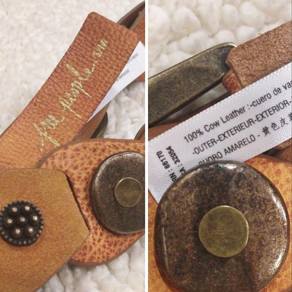 RARE*FREE PEOPLE Medallion Raw Cowhide Leather Bohemian Belt $98-FP.COM 2021' - Picture 16 of 16